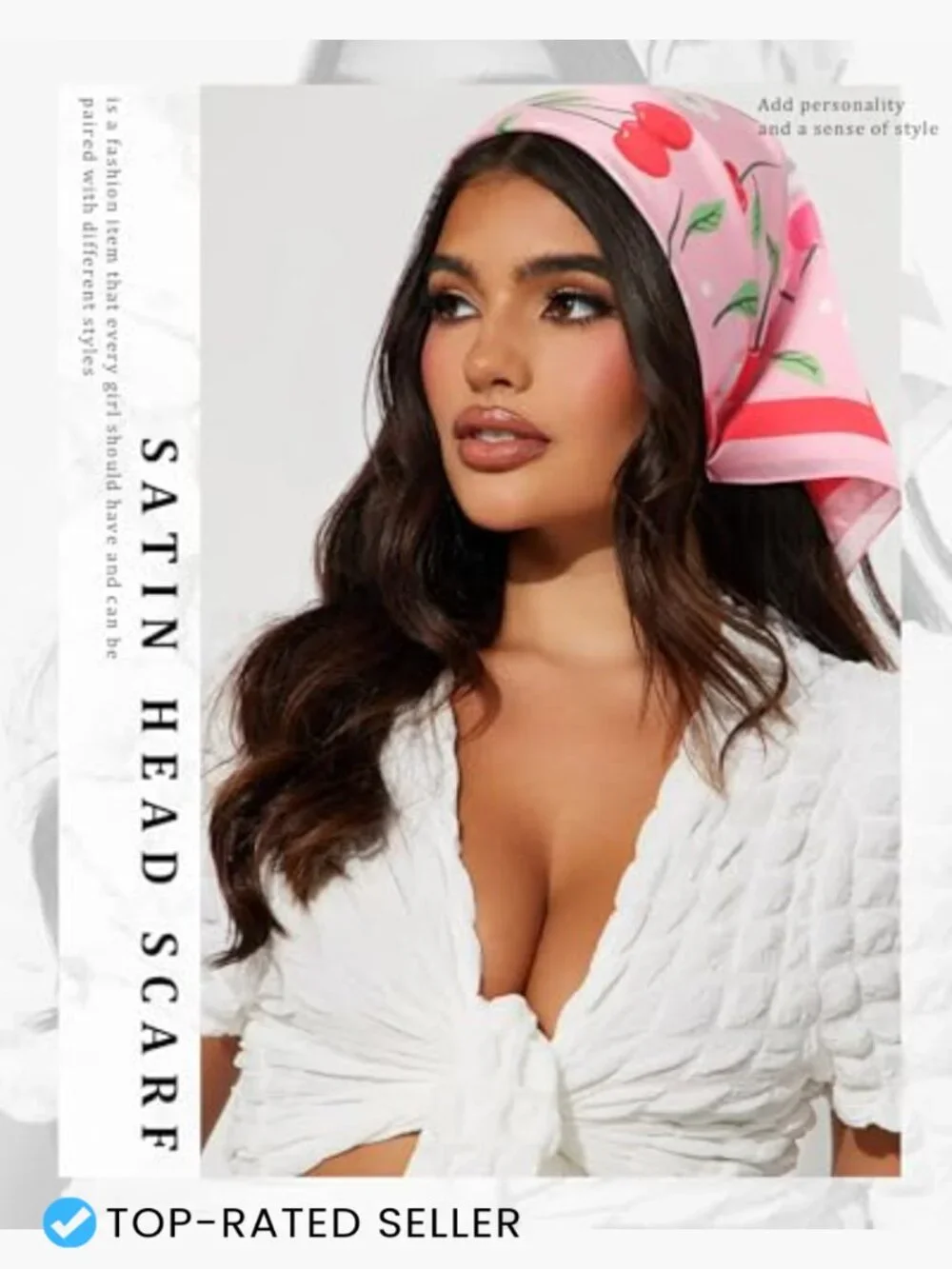 27.5" Satin Head Scarf for Women Like Silk Hair Bandanas 2 Pcs Neck Scarf Hair - Picture 5 of 7